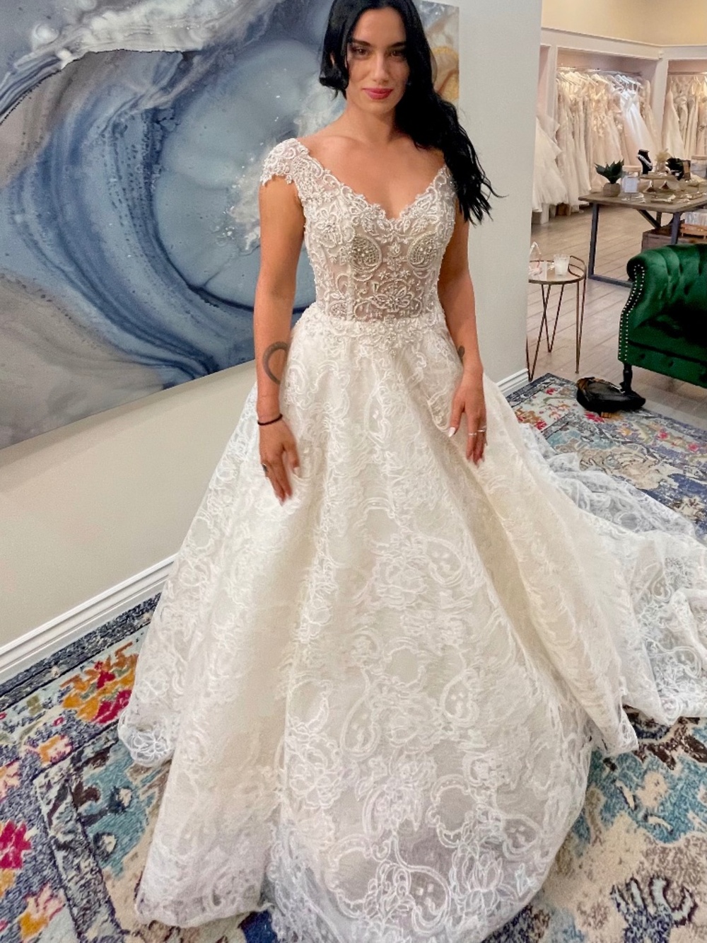 Never worn designer wedding dress!